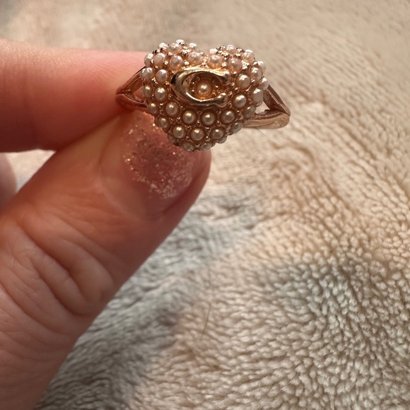 Coach Gold Heart Ring with Pearls - Picture 6 of 16